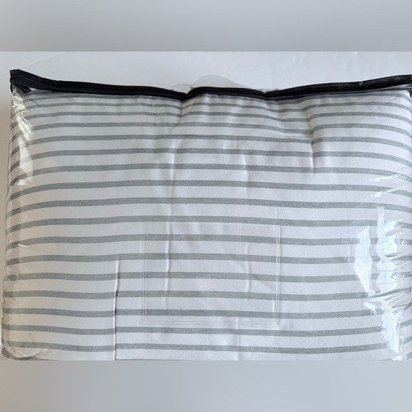 Home Expressions King Reversible Comforter Set 3pc Heathered Striped Bedding New - Picture 5 of 6